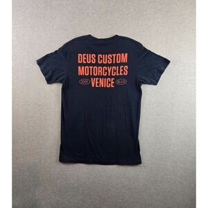 DEUS Ex Machina Venice Address T Shirt Mens Size Medium Navy Graphic Tee Retro